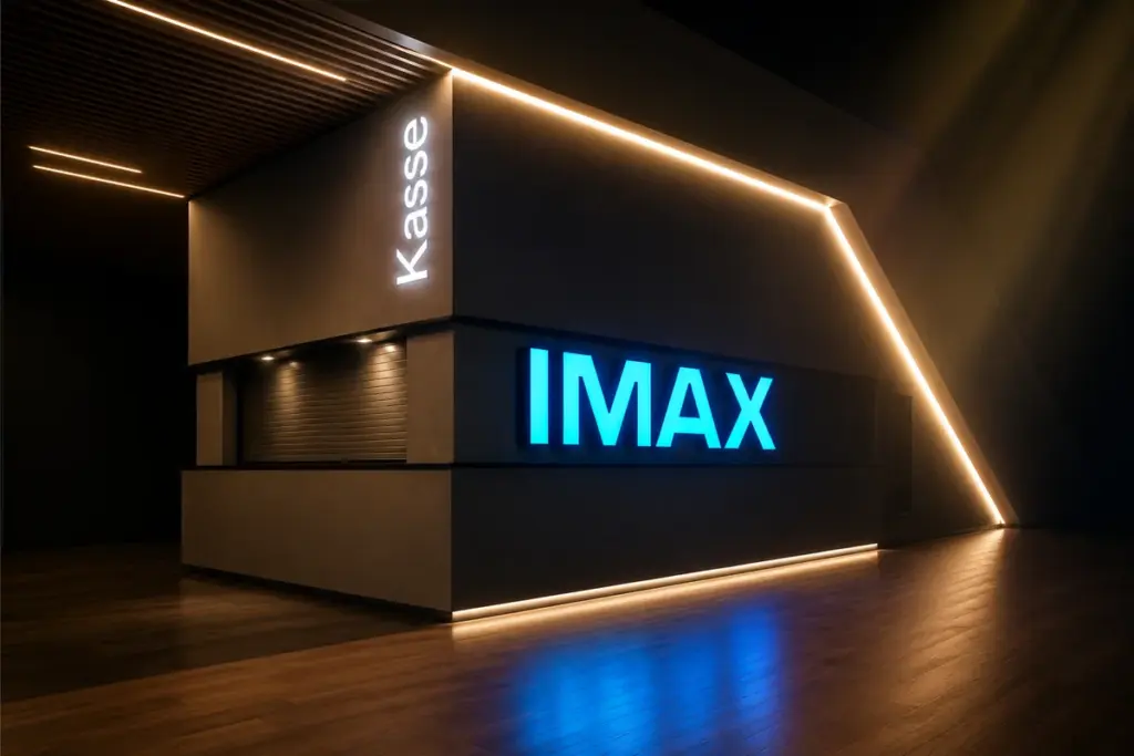 IMAX Leuchtwerbung im Kino als hochwertige Lichtwerbung von Werbetechnik Poetsch
