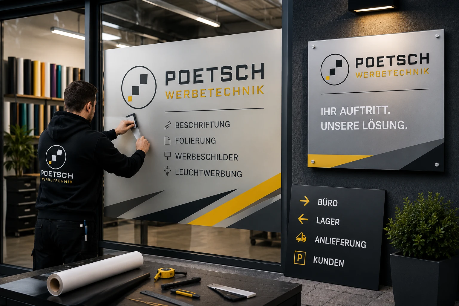 Schilder und Folienbeschriftung auf Glasflächen von Werbetechnik Poetsch